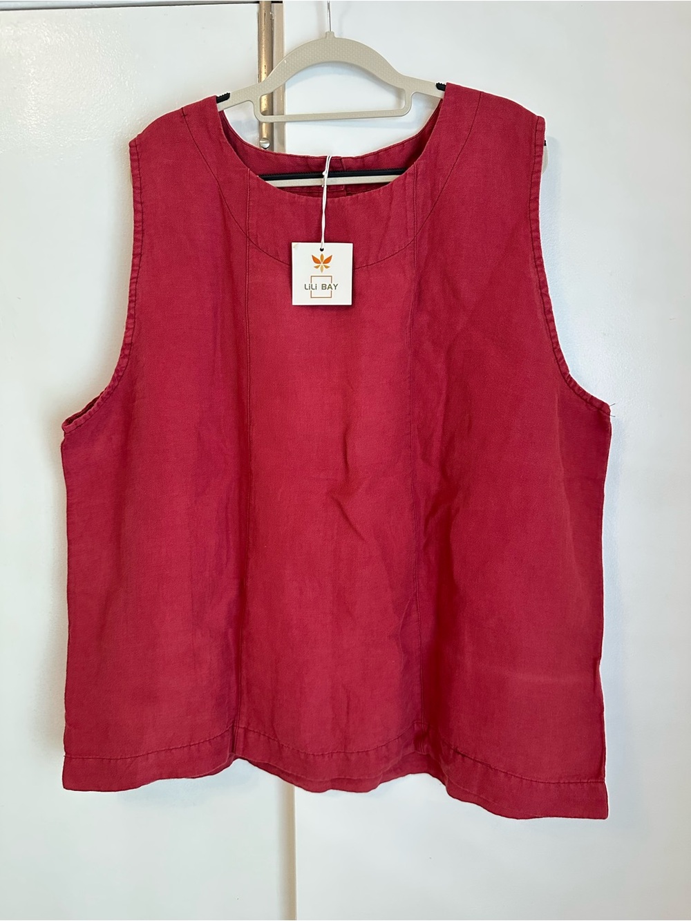 Lilla P Linen Sleeveless Top in Deep Wine